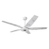 Explorer 52 In. 5 - Blade Outdoor Best Smart Ceiling Fan, White Marble Pattern with Dimmable Led Light, Remote Control, Alexa/google Home/Siri Compatible - LEDMyPlace