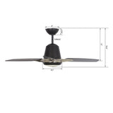 Exton 52'' Best Smart Ceiling Fan with wall control, Light Kit Included, Works with Google Assistant and Amazon Alexa,Siri Shortcut - LEDMyPlace