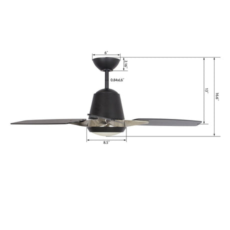 Exton 52'' Best Smart Ceiling Fan with wall control, Light Kit Included, Works with Google Assistant and Amazon Alexa,Siri Shortcut - LEDMyPlace