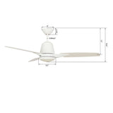 Exton 52'' Best Smart Ceiling Fan with wall control, Light Kit Included, Works with Google Assistant and Amazon Alexa,Siri Shortcut - LEDMyPlace