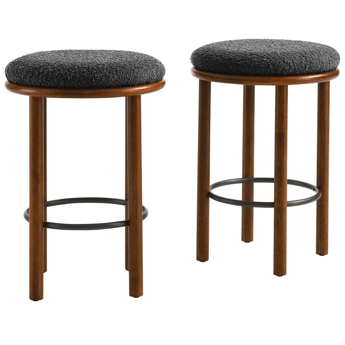 Fable Boucle Fabric Counter Stools - Set of 2 - BUILDMYPLACE