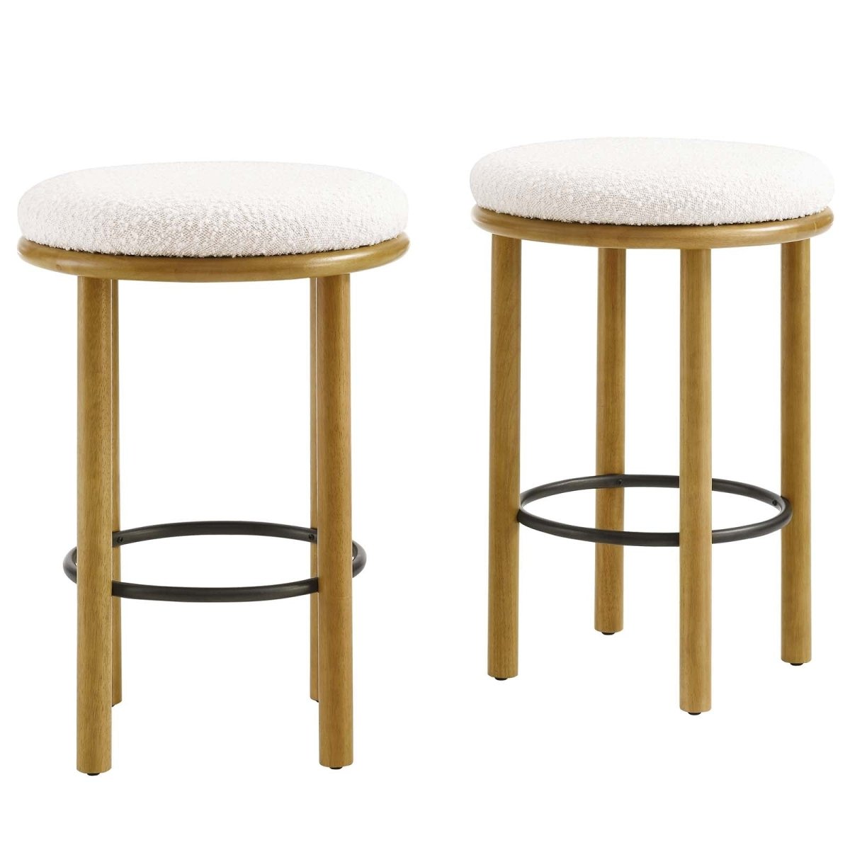 Fable Boucle Fabric Counter Stools - Set of 2 - BUILDMYPLACE