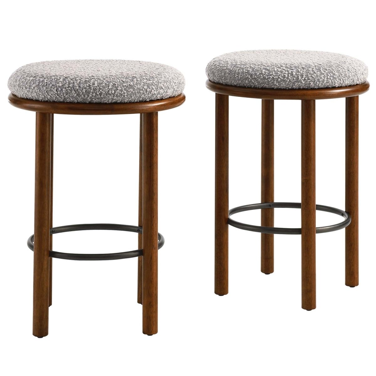 Fable Boucle Fabric Counter Stools - Set of 2 - BUILDMYPLACE