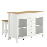 Farmstead 3 - Piece Kitchen Island and Stool Set - BUILDMYPLACE