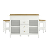 Farmstead 3 - Piece Kitchen Island and Stool Set - BUILDMYPLACE