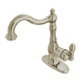 Fauceture American Classic Single - Handle Single Hole Deck Mount Bathroom Sink Faucet with Push Pop Up & Cover Plate - BUILDMYPLACE