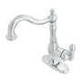 Fauceture American Classic Single - Handle Single Hole Deck Mount Bathroom Sink Faucet with Push Pop Up & Cover Plate - BUILDMYPLACE