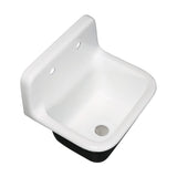 Fauceture Petra Galley 22" Wall Mount Single Bowl Kitchen Sink, White - BUILDMYPLACE