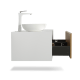 Fiona Wood Floating / Wall Mounted Bathroom Vanity With Acrylic Vessel Sink - BUILDMYPLACE
