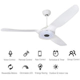 FLETCHER 60 inch 3 - Blade Smart Ceiling Fan with LED Light & Remote - LEDMyPlace