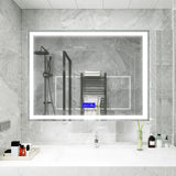 Moreno Florence 47''W x 35.5''H LED Bathroom Mirror With Bluetooth, Time & Temperature Display
