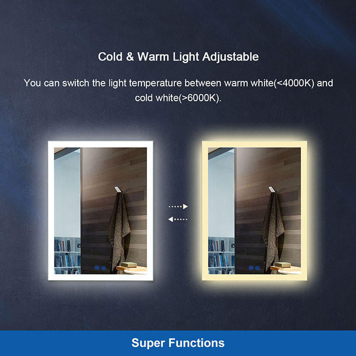 Francisco 35" LED Lit Mirror for Vanity with Variant Lighting Options