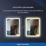 Francisco 40" LED Lit Mirror for Vanity with Variant Lighting Options
