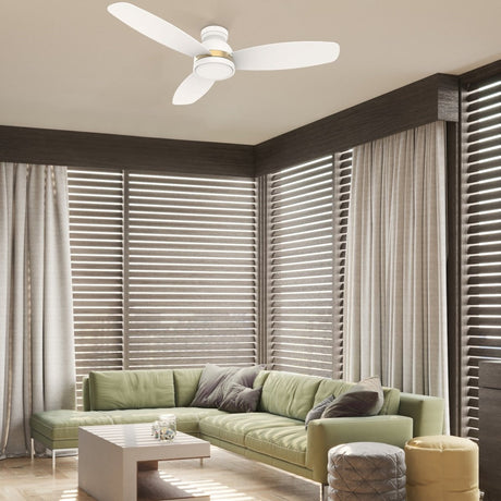 FREMONT 48 inch 3 - Blade Flush Mount Smart Ceiling Fan with LED Light & Remote - LEDMyPlace