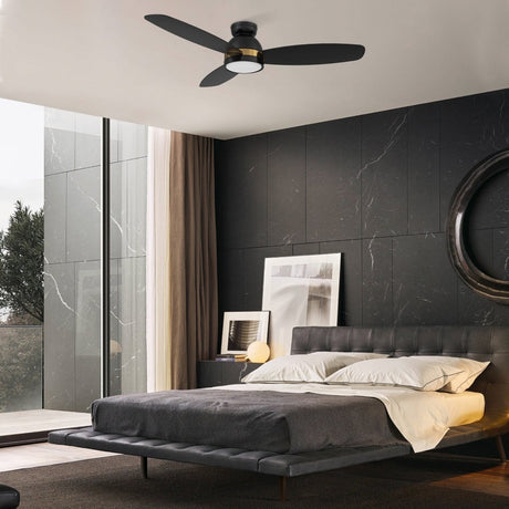 FREMONT 52 inch 3 - Blade Flush Mount Smart Ceiling Fan with LED Light & Remote - LEDMyPlace