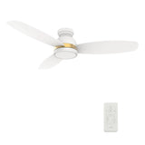 FREMONT 52 inch 3 - Blade Flush Mount Smart Ceiling Fan with LED Light & Remote - LEDMyPlace