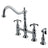French Country Bridge Kitchen Faucet with Brass Sprayer - BUILDMYPLACE