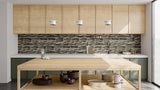 Fusion Clay Random Strip Glossy Glass Mosaic - BUILDMYPLACE