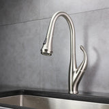 Garbatella Brass Kitchen Faucet w/ Pull Out Sprayer - Brushed Nickel - BUILDMYPLACE