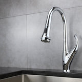 Garbatella Brass Kitchen Faucet w/ Pull Out Sprayer - Chrome - BUILDMYPLACE