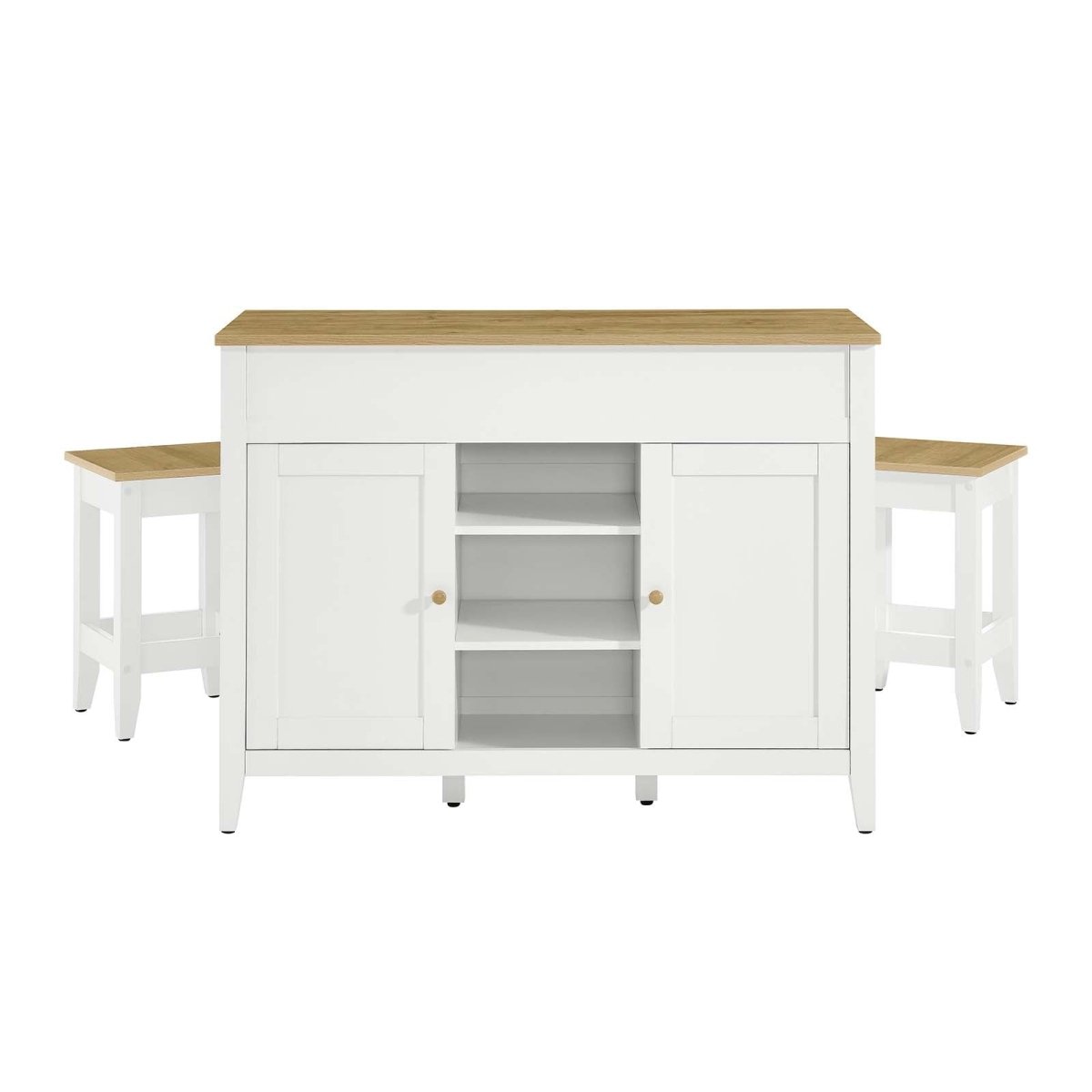 Garland 3 - Piece Kitchen Island and Stool Set - BUILDMYPLACE