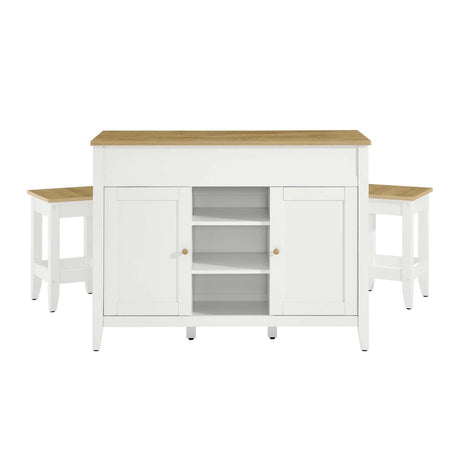 Garland 3 - Piece Kitchen Island and Stool Set - BUILDMYPLACE