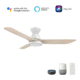 GARRICK 52 inch 3 - Blade Flush Mount Smart Ceiling Fan with LED Light & Remote - LEDMyPlace
