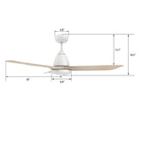GARRICK 52 inch 3 - Blade Smart Ceiling Fan with LED Light & Remote - LEDMyPlace