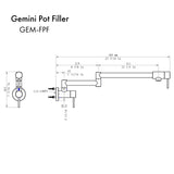 ZLINE Gemini Pot Filler in Matte Black (GEM-FPF-MB)