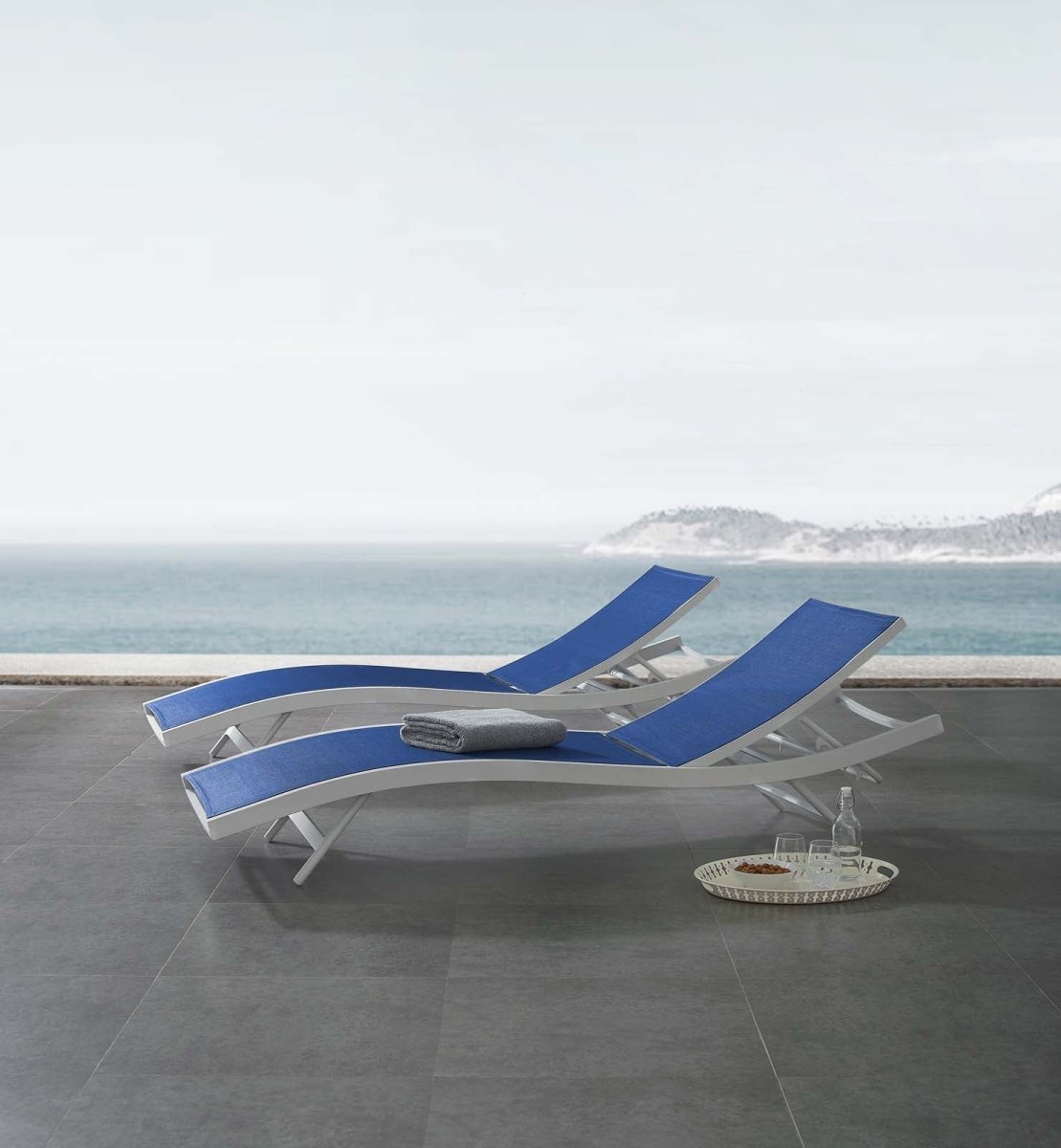 Glimpse Outdoor Patio Mesh Chaise Lounge Set of 2 - BUILDMYPLACE