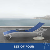 Glimpse Outdoor Patio Mesh Chaise Lounge Set of 4 - BUILDMYPLACE