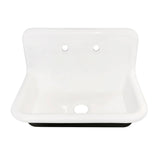 Gourmetier 30" X 20" Cast Iron Single Bowl Wall Mount Sink, White - BUILDMYPLACE