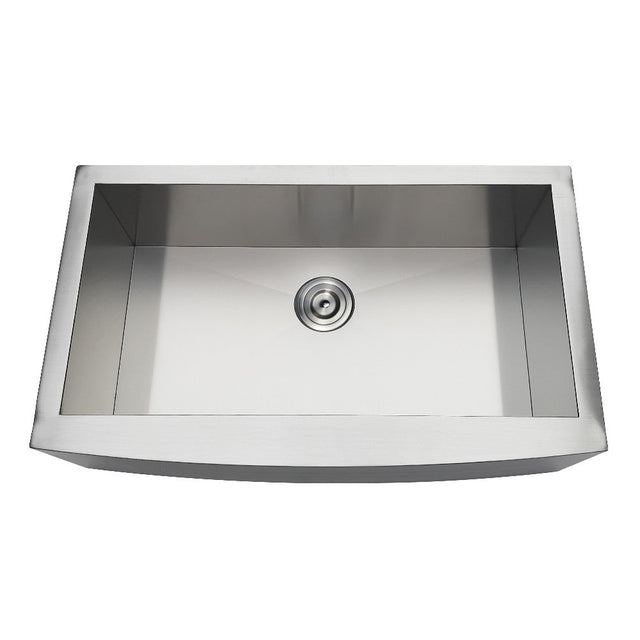 Gourmetier Drop - In 33" x 20" Stainless Steel Single Bowl Farmhouse Kitchen Sink, Brushed - BUILDMYPLACE