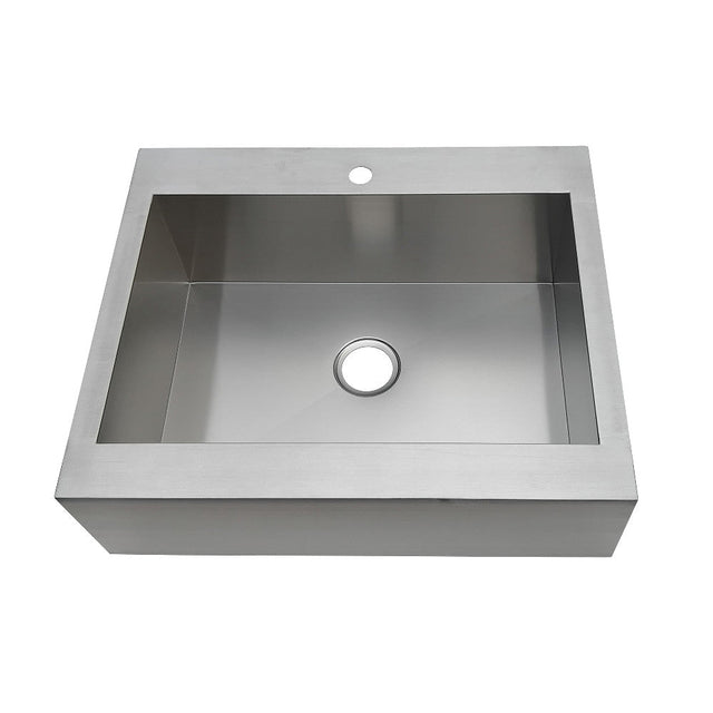 Gourmetier Edinburg Drop - In 30" x 24" Single Bowl Kitchen Sink, Brushed - BUILDMYPLACE