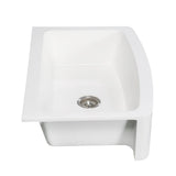 Gourmetier Solid Surface 33" x 22" Farmhouse Single Bowl Kitchen Sink, Matte White - BUILDMYPLACE