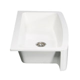 Gourmetier Solid Surface 36" x 22" Farmhouse Single Bowl Kitchen Sink, Matte White - BUILDMYPLACE