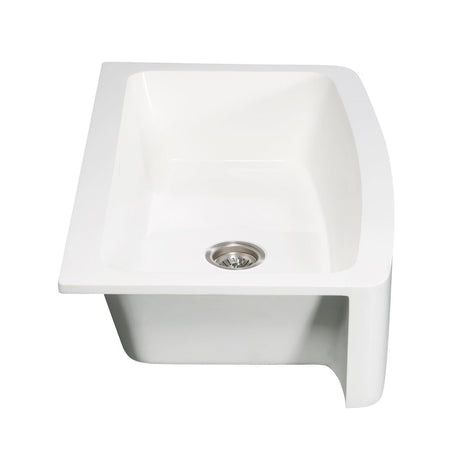 Gourmetier Solid Surface 36" x 22" Farmhouse Single Bowl Kitchen Sink, Matte White - BUILDMYPLACE