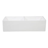 Gourmetier Solid Surface Double Bowl Farmhouse Kitchen Sink, Matte White - BUILDMYPLACE