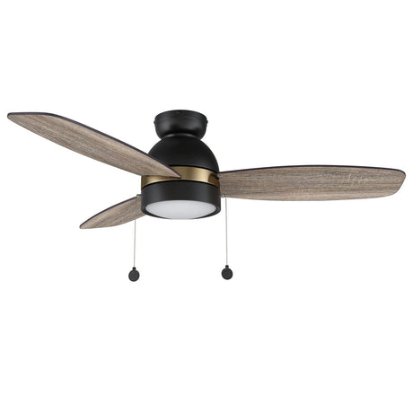 GREENWOOD 48" 3 - Blade Flush Mount Ceiling Fan with LED Light & Pull Chain - LEDMyPlace