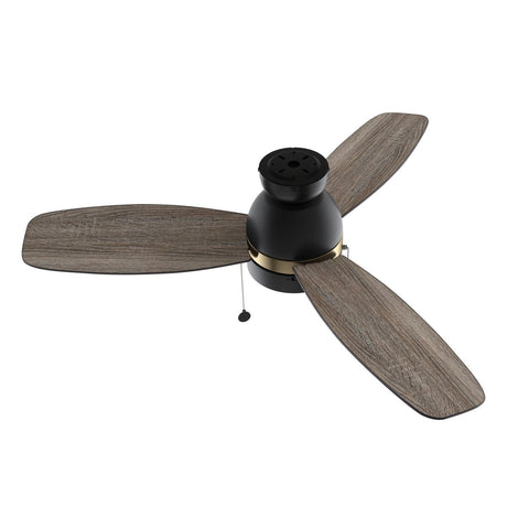 GREENWOOD 48" 3 - Blade Flush Mount Ceiling Fan with LED Light & Pull Chain - LEDMyPlace