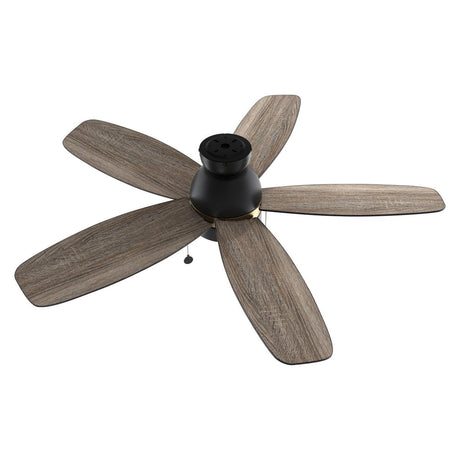 GREENWOOD 52" 5 - Blade Flush Mount Ceiling Fan with LED Light & Pull Chain - LEDMyPlace