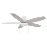 GREENWOOD 52" 5 - Blade Flush Mount Ceiling Fan with LED Light & Pull Chain - LEDMyPlace