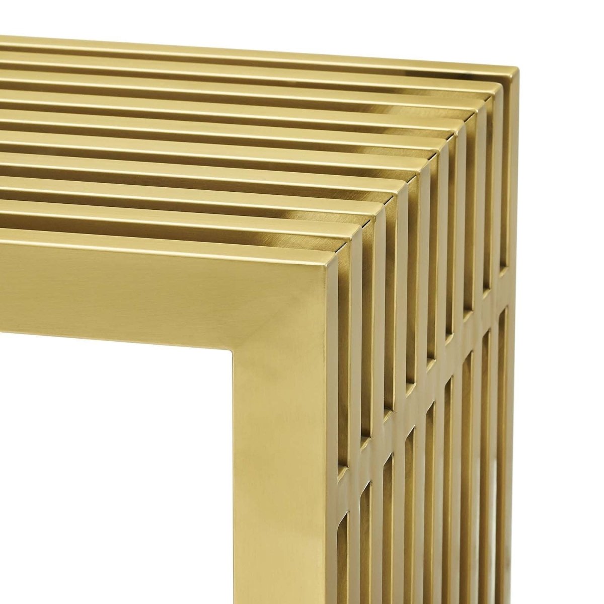 Gridiron Tubular Stainless Steel Console Table Radial Shape, Table In 29 Inch Height - BUILDMYPLACE