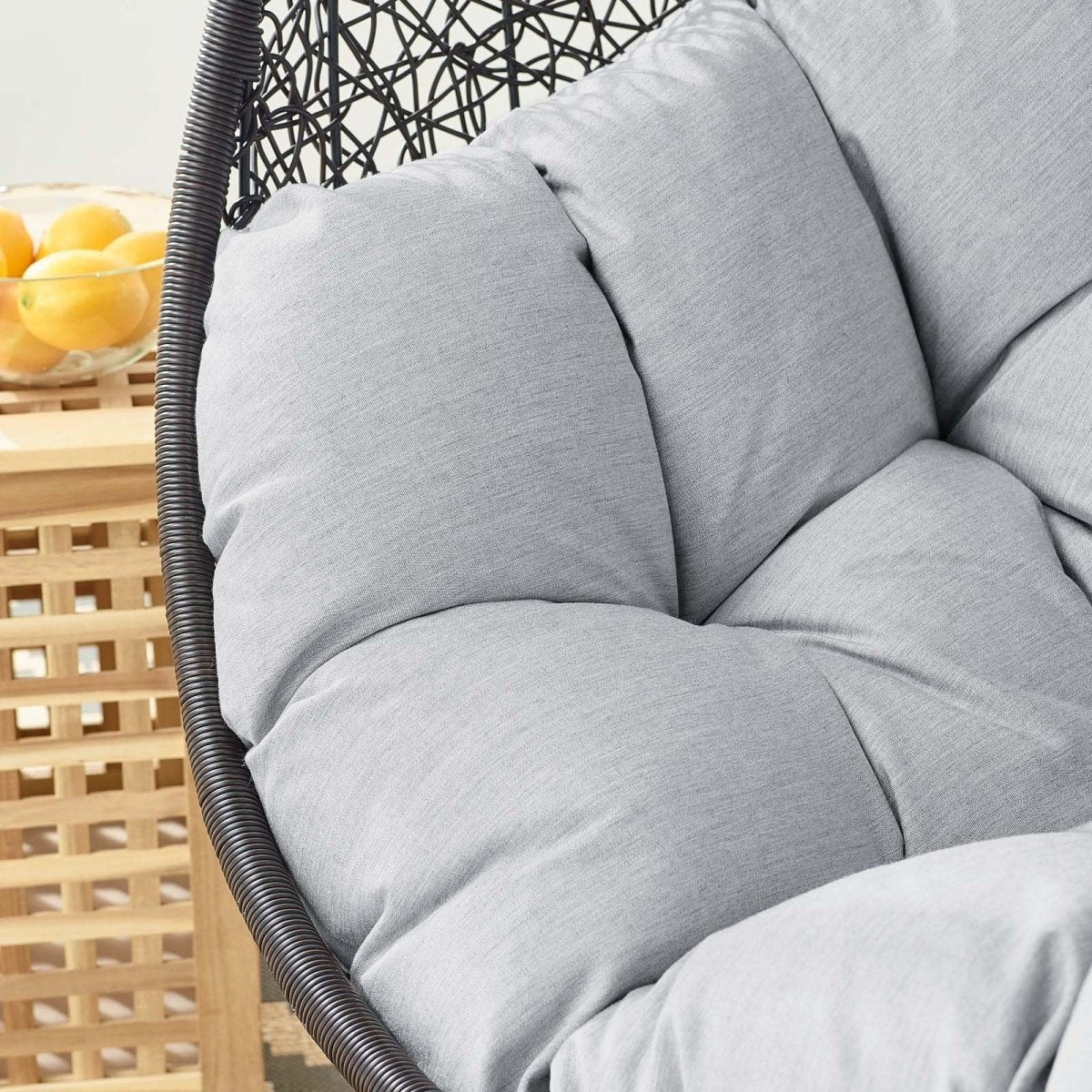Hanging Basket Swing Chair For Indoor and Outdoor Decor - Encase Swing Outdoor Patio Lounge Chair - BUILDMYPLACE