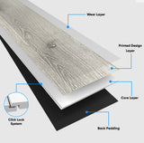SPC Rigid Core Plank Harbor Flooring, 7" x 48" x 6mm, 22 mil Wear Layer