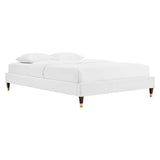 Harlow Queen Performance Velvet Platform Bed Frame - BUILDMYPLACE