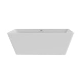 Harmony - II 66 in. Acrylic Freestanding Soaking Bathtub in Glossy White with Drain Assembly, Overflow Groove & Overflow Pipe - BUILDMYPLACE
