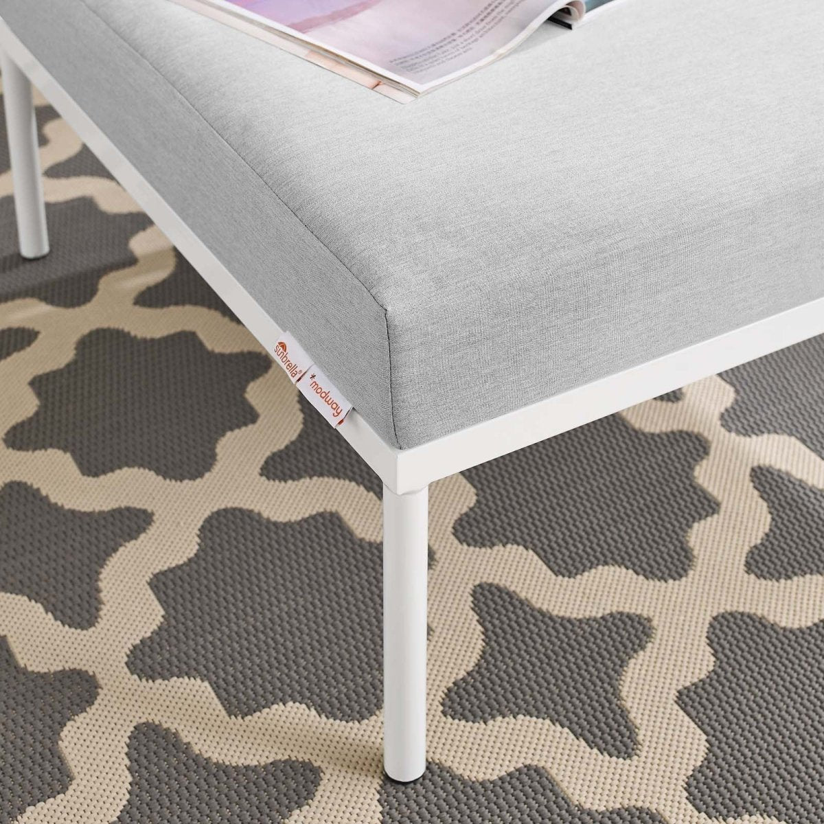 Harmony Sunbrella Outdoor Patio Aluminum Ottoman - BUILDMYPLACE