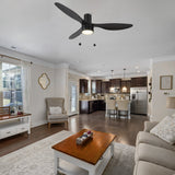 HAVEN 52 inch 3 - Blade Flush Mount Ceiling Fan with Pull Chain - LEDMyPlace