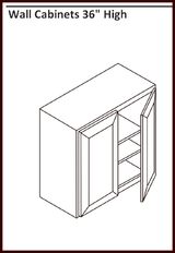 HCI - BLACK ONYX SHAKER RTA - 36" HIGH WALL CABINET - 30"W X 36"H X 12"D - W3036 - BUILDMYPLACE